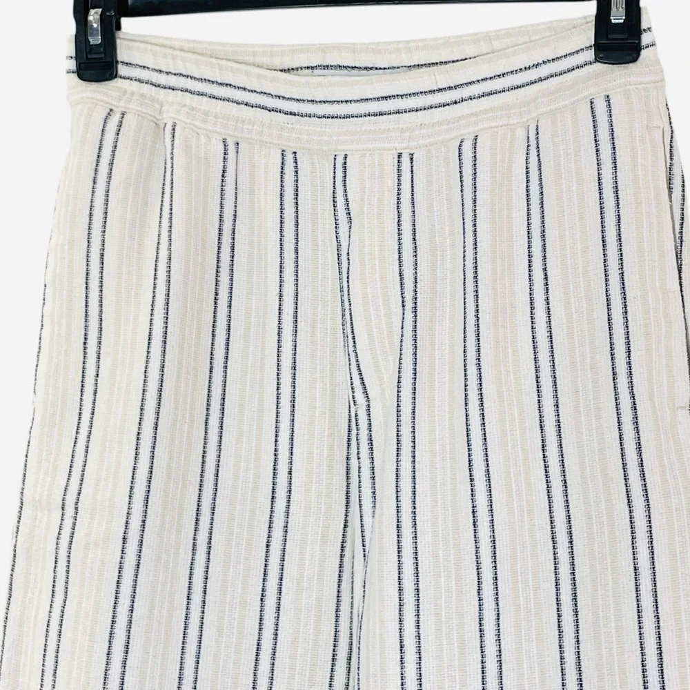 Zara vertical relaxed striped cotton blend pants. Size S. Light Summer vacation
